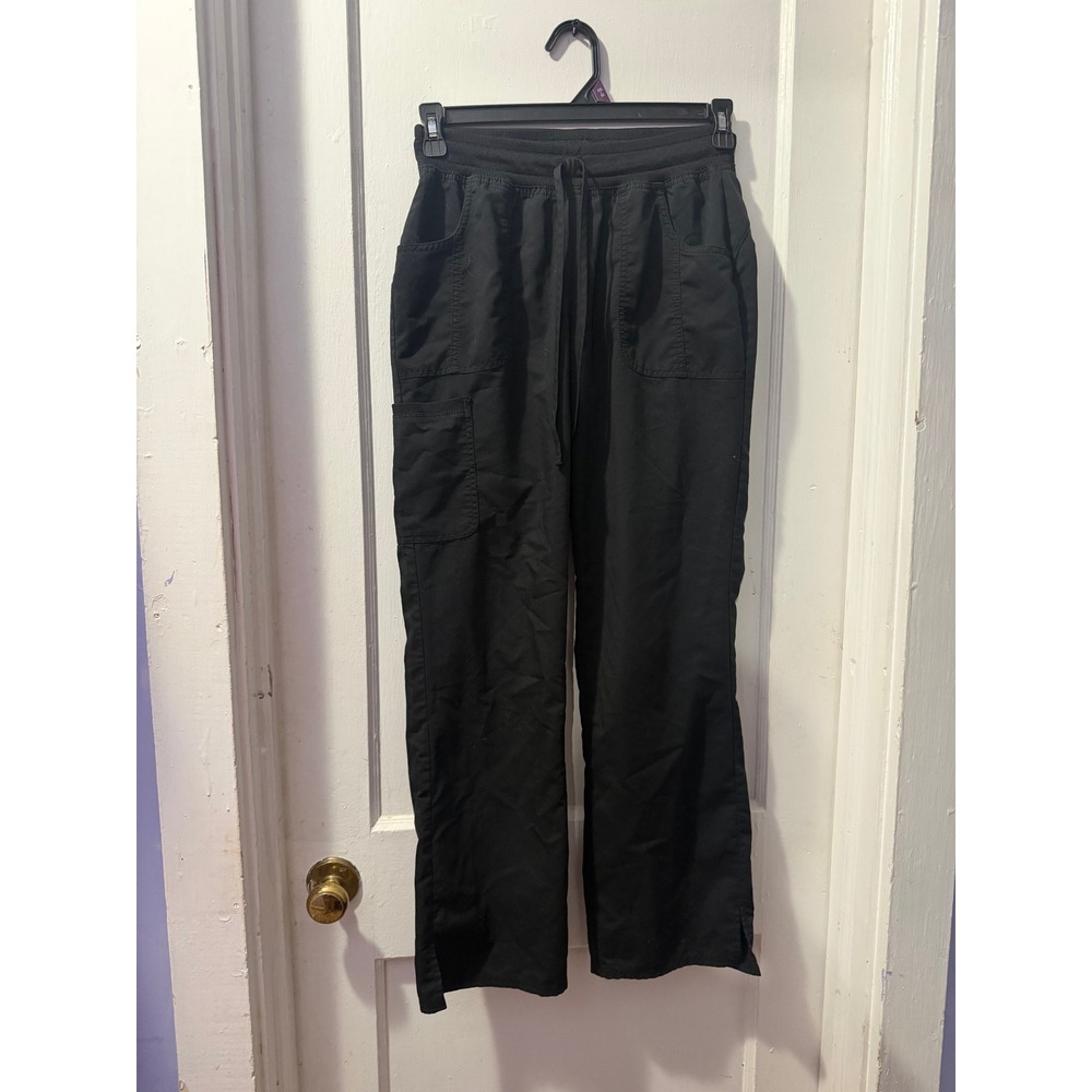 Scrub Star Black Cargo Scrub Pants Womens Small Medical Utility Drawstring